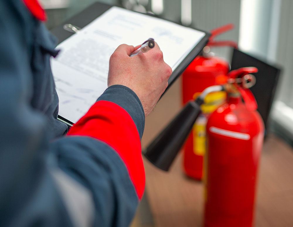 Fire Risk Assessors making checklists