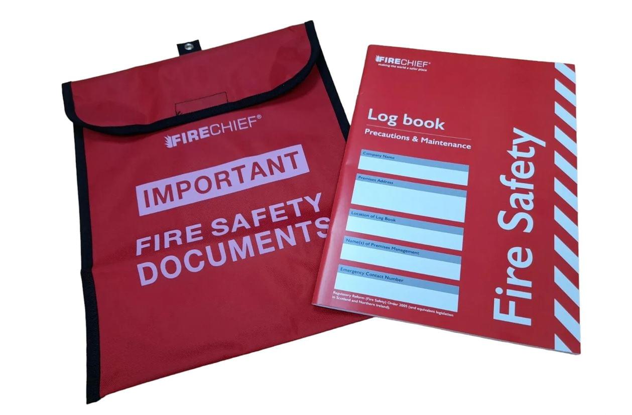 HSDA4 A4 Fire Safety Log Book with soft pack document storage bag